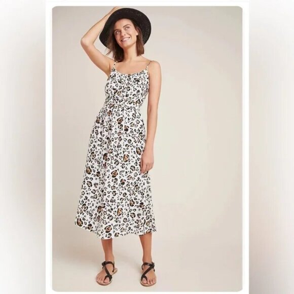 Corey Lynn Calter - Anthropologie Arabella Leopard Print Dress -‎ XS - Picture 1 of 10